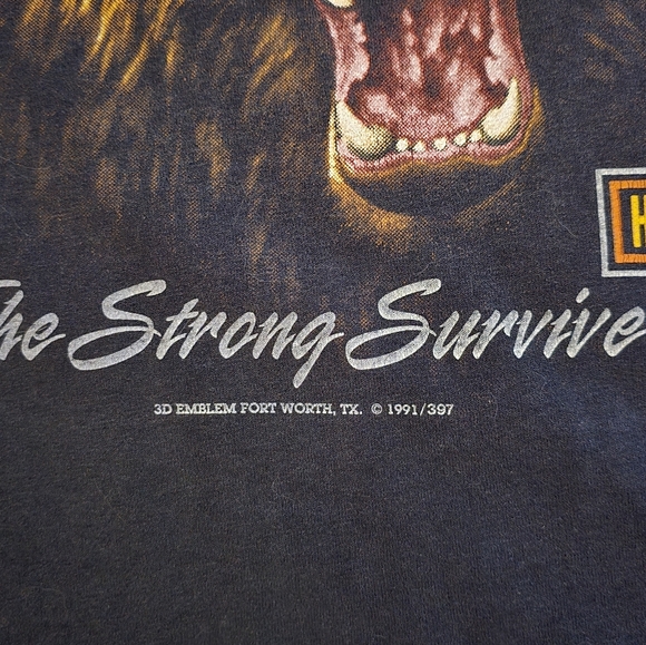 🔥🔥Vintage 1991 3D EMBLEM Harley-Davidson Black T-Shirt MADE IN USA🔥🔥 - Picture 3 of 10